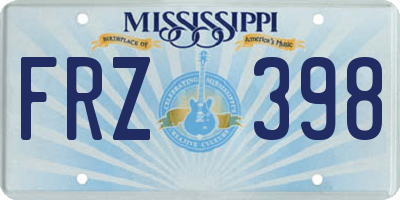 MS license plate FRZ398