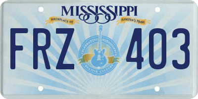 MS license plate FRZ403