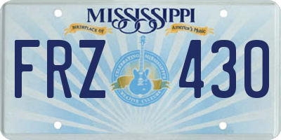 MS license plate FRZ430