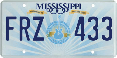 MS license plate FRZ433