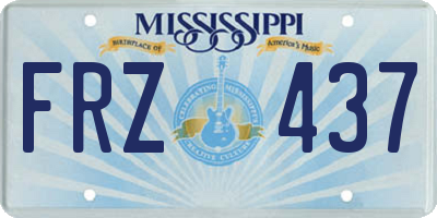 MS license plate FRZ437