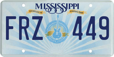 MS license plate FRZ449