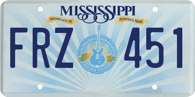 MS license plate FRZ451