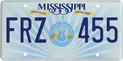 MS license plate FRZ455