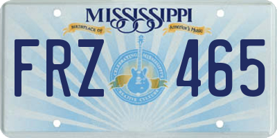 MS license plate FRZ465