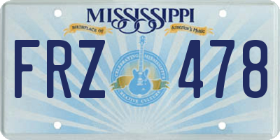 MS license plate FRZ478