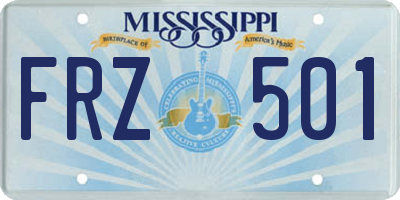 MS license plate FRZ501