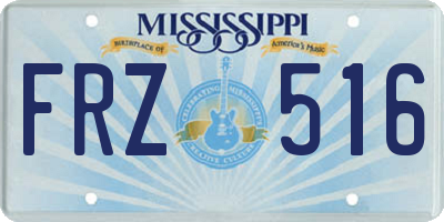 MS license plate FRZ516