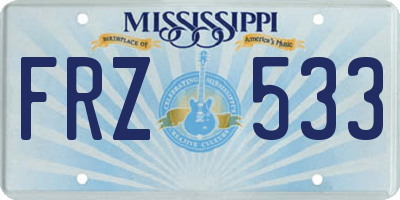 MS license plate FRZ533