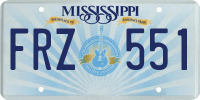 MS license plate FRZ551