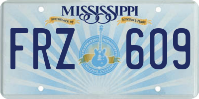 MS license plate FRZ609