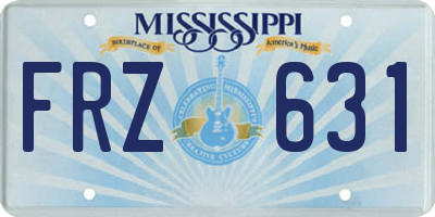 MS license plate FRZ631