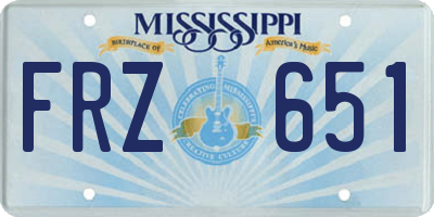 MS license plate FRZ651