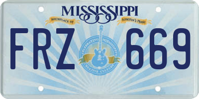 MS license plate FRZ669
