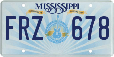 MS license plate FRZ678