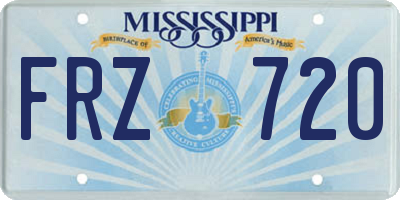 MS license plate FRZ720