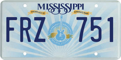 MS license plate FRZ751