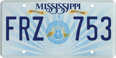 MS license plate FRZ753