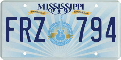 MS license plate FRZ794