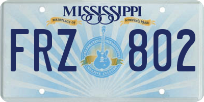 MS license plate FRZ802