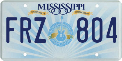 MS license plate FRZ804