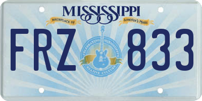 MS license plate FRZ833