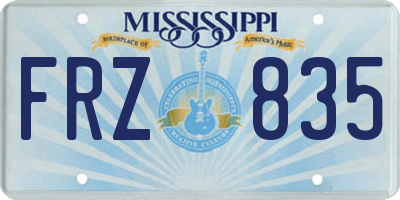 MS license plate FRZ835