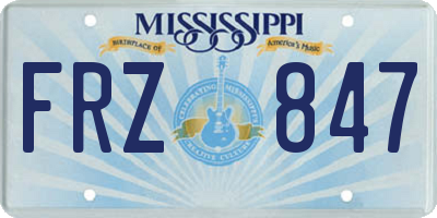 MS license plate FRZ847