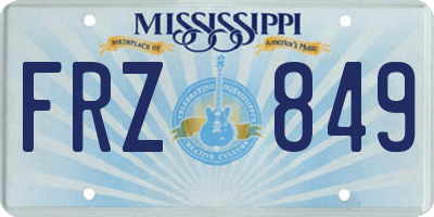 MS license plate FRZ849