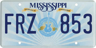 MS license plate FRZ853