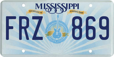 MS license plate FRZ869