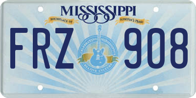 MS license plate FRZ908