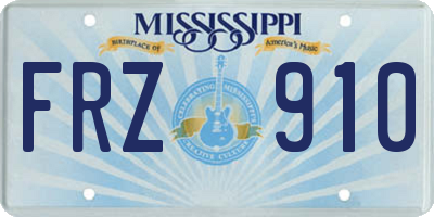 MS license plate FRZ910