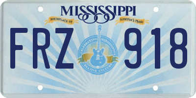 MS license plate FRZ918
