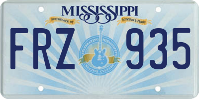 MS license plate FRZ935