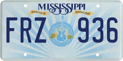 MS license plate FRZ936