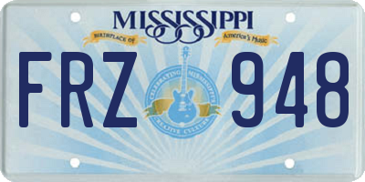 MS license plate FRZ948