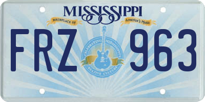 MS license plate FRZ963