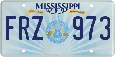 MS license plate FRZ973