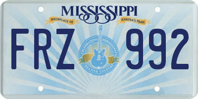 MS license plate FRZ992