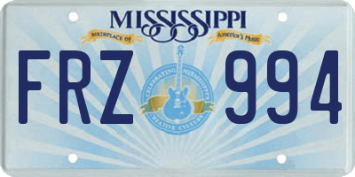 MS license plate FRZ994