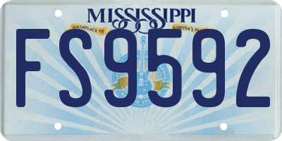 MS license plate FS9592