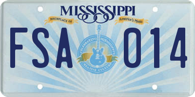 MS license plate FSA014