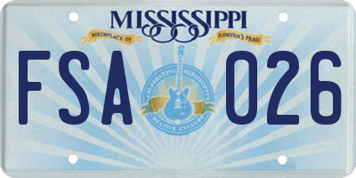 MS license plate FSA026