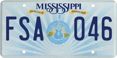 MS license plate FSA046