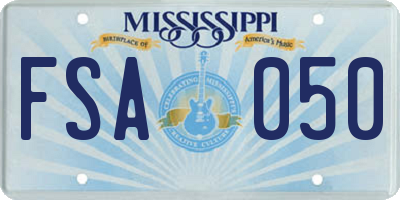 MS license plate FSA050