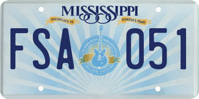 MS license plate FSA051