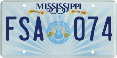 MS license plate FSA074