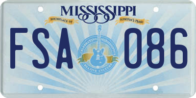 MS license plate FSA086