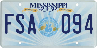 MS license plate FSA094